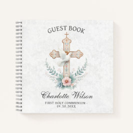 White Dove First Holly Communion Gastenboek Notitieboek