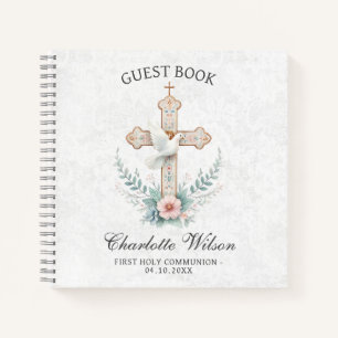 White Dove First Holly Communion Gastenboek Notitieboek