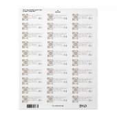 White Dove Garden Pattern Return Address Etiket (Full Sheet)