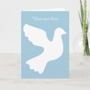 White dove greeting card with custom message kaart
