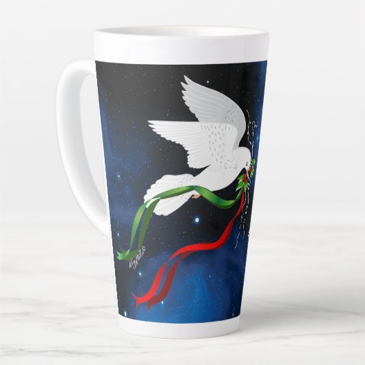 White Dove Kerstmis grote latte Mok (Linkerhoek)