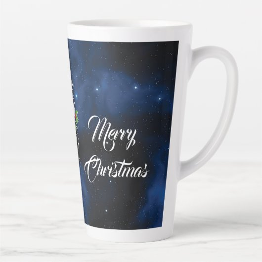 White Dove Kerstmis grote latte Mok (Rechts)