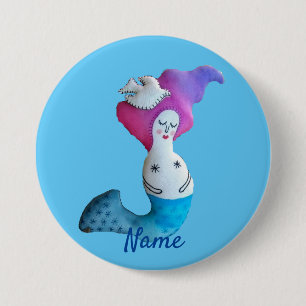 White Dove Mermaid Thunder_Cove  Ronde Button 7,6 Cm