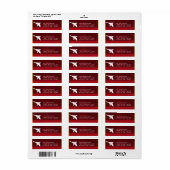 White Dove on Burgundy-kerstlabels Etiket (Full Sheet)