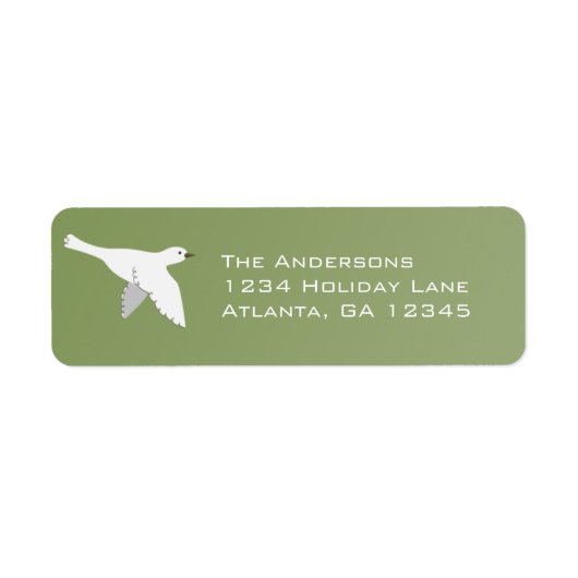 White Dove on Christmas Green Étiquettes (Devant)