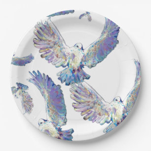 White Dove Peace Love Bird Maureen Girard Papieren Bordje