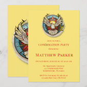 White Dove Red Flamed-bevestiging Kaart (Voorkant / Achterkant)