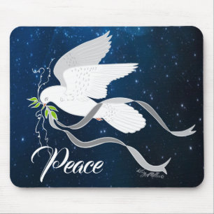 White Dove Spreiding Peace Muismat