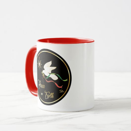 White Dove verspreidt vrede op aarde Mok (Voorkant links)