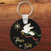 White Dove verspreidt vrede op aarde Sleutelhanger (Voorkant)