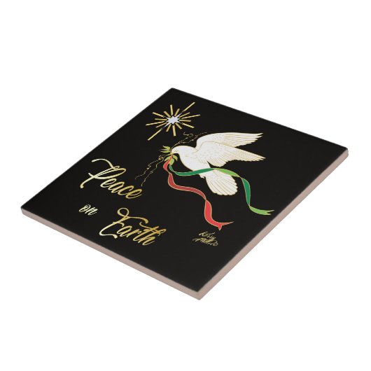 White Dove verspreidt vrede op aarde Tegeltje (Zijkant)