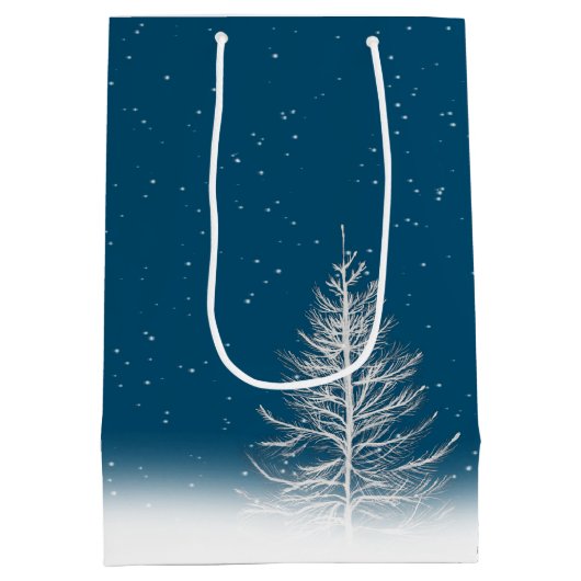 White Dove with Peace-kerstversiering Medium Cadeauzakje (Achterkant)