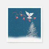 White Dove with Peace-kerstversiering Servet (Voorkant)
