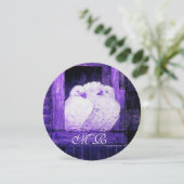 WHITE DOVES BIJ DE MONOGRAM VAN HET VENSTER KAART (Staand voorkant)