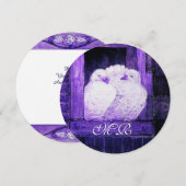 WHITE DOVES BIJ DE MONOGRAM VAN HET VENSTER KAART (Voorkant / Achterkant)