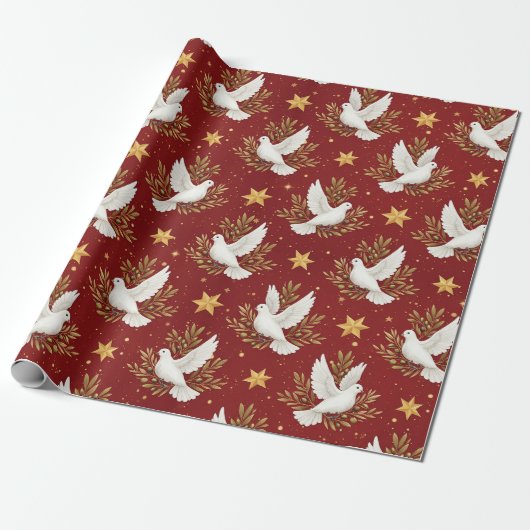 White Doves Cadeaupapier (Uitgerold)