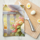 White Doves Cottage Garden Theedoek (Quarter Fold)