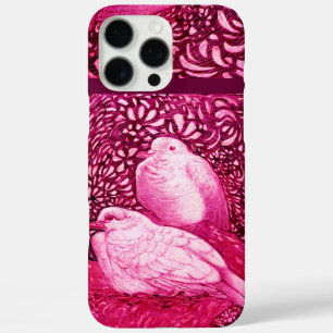 WHITE DOVES IN PINK FUCHSIA iPhone 16 PRO MAX HOESJE