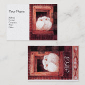 WHITE DOVES OP DE RODE MONERPearl VAN HET VENSTER Visitekaartje (Voorkant / Achterkant)