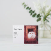 WHITE DOVES OP DE RODE MONERPearl VAN HET VENSTER Visitekaartje (Staand voorkant)