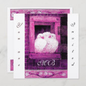 WHITE DOVET OP DE WINDOW-monogram champagne Kaart (Voorkant / Achterkant)