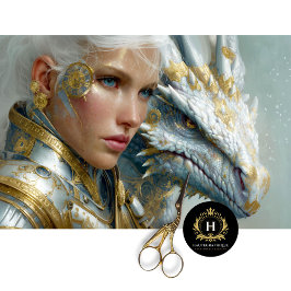 White Dragon Steampunk Fantasy Art Decoupage Tissuepapier