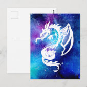 White Dragon Tattoo in Space Briefkaart (Voorkant / Achterkant)