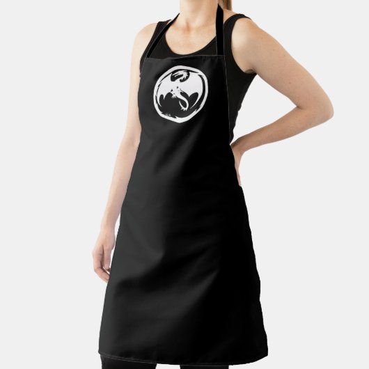 White Dragon women chef apron Schort (Insitu)