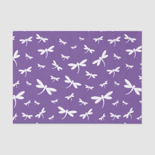 White Dragonflies Pattern — BG Color Tissuepapier (Voorkant)