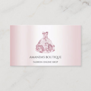 White Dress Logo Mode Wedding Event Roos Lace Visitekaartje