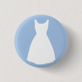 White dress on Light Blue Button