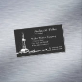 White Drilling Silhouette Magnetisch Visitekaartje (Voorbeeld)