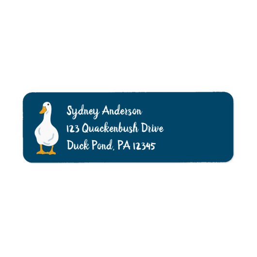 White Duck Custom Return-adres Etiket (Voorkant)