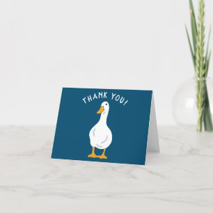 White Duck Illustration Navy Blue Hartelijk dank Bedankkaart
