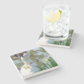 White Duck in Yellow Daffodils Onderzetter (Zijkant)