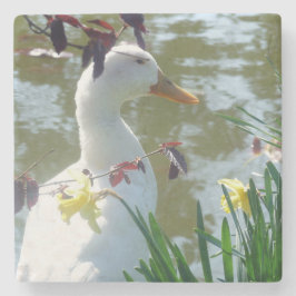 White Duck in Yellow Daffodils Onderzetter
