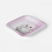 White Duck Roze Floral Paper Bord (Gebogen)
