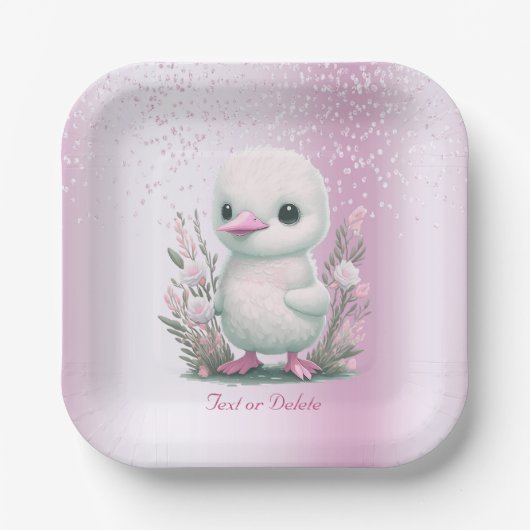 White Duck Roze Floral Paper Bord (Voorkant)