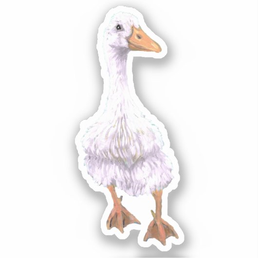 White Duck Vinyl Sticker (Voorkant)