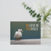 White Duck "Wees jezelf" Briefkaart (Staand voorkant)