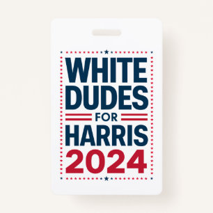 White Dudes voor Harris-2024 Badge