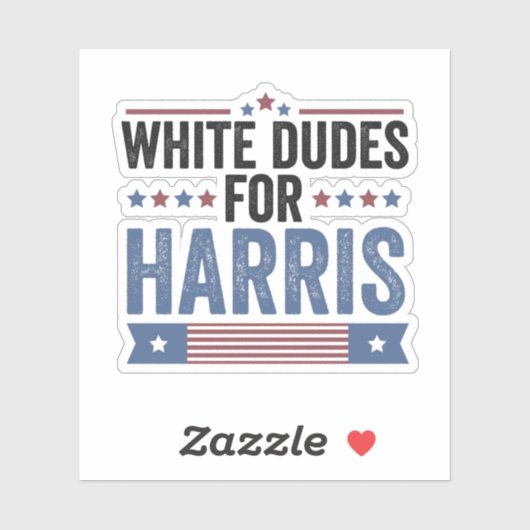 White Dudes voor Harris 2024 Sticker (Vel)