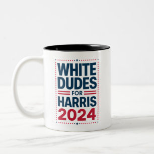 White Dudes voor Harris-2024 Tweekleurige Koffiemok