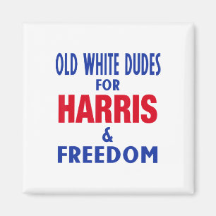 White Dudes voor Harris en Freedom Stem President Magneet