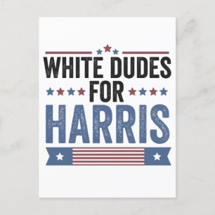 White Dudes voor Harris Support President Kamala Feestdagenkaart