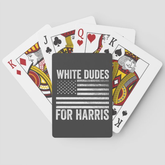 White Dudes voor Kamala Harris 2024 Pokerkaarten (Achterkant)