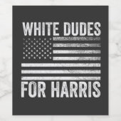 White Dudes voor Kamala Harris 2024 Wijn Etiket (Enkel label)