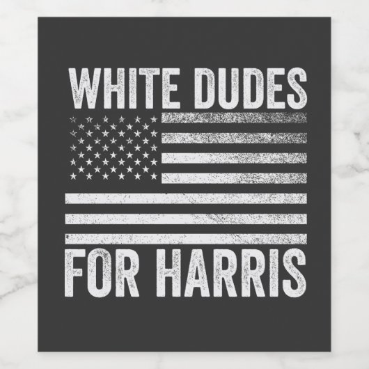 White Dudes voor Kamala Harris 2024 Wijn Etiket (Enkel label)