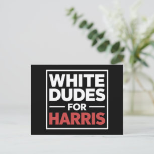 White Dudes voor Kamala-Harris voor President 2024 Briefkaart