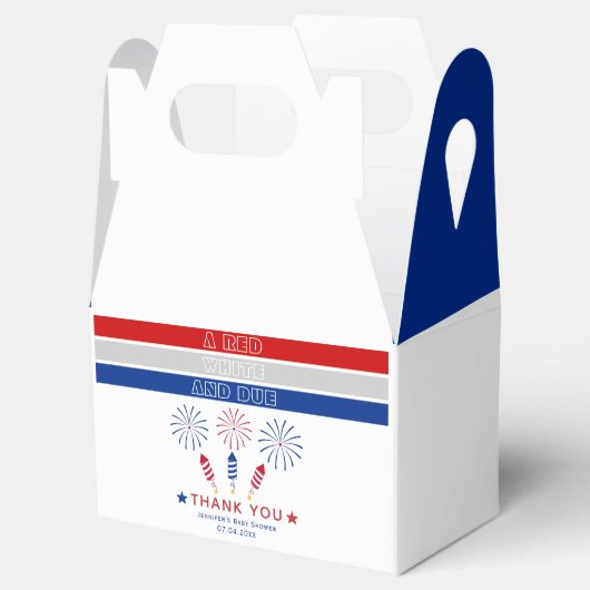White Due 4th of July Dank u baby shower Bedankdoosjes (Geopend)
